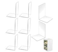 PBUSPU 8 Pezzi Fermalibri per Mensole Trasparente in Acrilico, Ferma Libri per Libreria, Espositore per Libro in Acrilico, per Libro in Acrilico, Fermalibri Acrilici, Set di Fermalibri per Scuola