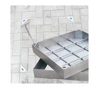 PBWERIGL Coperchio per pozzetto, Chiusino Invisibile con Chiavi di Sollevamento Argento(1000x1000mm)