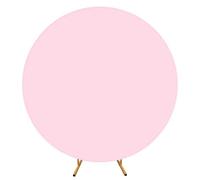 PBWERIGL Copertura per fondale ad Arco, Set di coperture for Arco Nuziale, Sfondo Rotondo for Eventi(Pink Without Stand,6FT Dia 183CM)