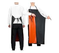 PBWERIGL Grembiuli Regolabili, Grembiule in PVC for Uomo e Donna Nero Rosso(Black Red - 0.4mm Thick,120x90cm)