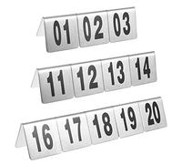 PBWERIGL Numeri da Tavolo a Forma di Tenda, Tabella dei Numeri della Tenda a Forma di V 1-50/100 impilabile a Doppia Faccia 2x2 Pollici(1-50)