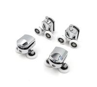 PBWERIGL Ruote e pulegge per Guide, Rulli di Ricambio for Porte scorrevoli da Doccia, in Lega Zinco, con Cuscinetti a Doppia Ruota, 23-27 mm(4pcs Down,27mm)