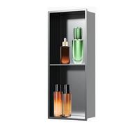 PBWERIGL Senza doccia in piastrelle, Mensola doppia in acciaio inox da incasso for doccia bagno, multicolore(Grey)