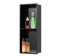 PBWERIGL Senza doccia in piastrelle, Mensola doppia in acciaio inox da incasso for doccia bagno, multicolore(Black)