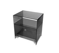 PBWERIGL Tavolino laterale in acrilico, Comodino 2 in 1 in acrilico con cassetti e rotelle multicolore(Grey)