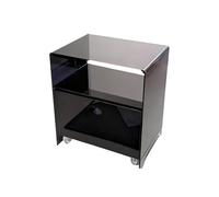 PBWERIGL Tavolino laterale in acrilico, Comodino 2 in 1 in acrilico con cassetti e rotelle multicolore(Black)