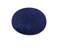 PBWERIGL Toppe ovali da Cucire, Toppe termoadesive floccate in Pelle Scamosciata Ovale for la Riparazione del Gomito e Ginocchio, 2 Pezzi(Dark Blue)