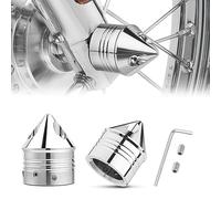 PBYMT Tappo di copertura cromato per dado dell'asse anteriore, in alluminio CNC, compatibile con Harley Davidson Softail Road King Street Electra Glide Fat Boy Iron 883 2002-2023