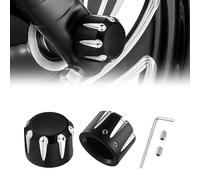 PBYMT Tappo di copertura per dado dell'asse anteriore nero compatibile con Harley Softail Electra Road Street Glide Sportster 2002-2023