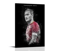 PBYOSCZYE Football Player Francesco Totti Black White Art - Stampa da parete, decorazione moderna per camera familiare, 40 x 60 cm
