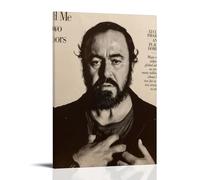 PBYOSCZYE Luciano Pavarotti Black and White Art - Decorazione da parete moderna per camera familiare, 50 x 75 cm
