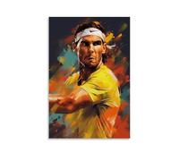 PBYOSCZYE Rafael Nadal Tennis Player Painting Art da parete, decorazione moderna per camera familiare, 50 x 75 cm