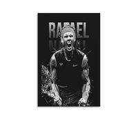 PBYOSCZYE Tennis Player Rafael Nadal Black & White Art - Stampa da parete, decorazione moderna per camera familiare, 20 x 30 cm