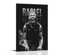 PBYOSCZYE Tennis Player Rafael Nadal Black & White Art - Stampa da parete, decorazione moderna per camera familiare, 20 x 30 cm