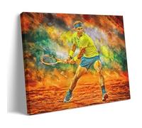 PBYOSCZYE Tennis Player Rafael Nadal Colorful Fan Art - Stampa da parete, decorazione moderna per camera familiare, 40 x 60 cm