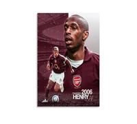 PBYOSCZYE Thierry Henry Football Player Art Poster decorativo da parete, per soggiorno, camera da letto, 50 x 75 cm