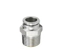 PC 1/8" 1/4" 3/8" 1/2" NPT Maschio 4 6 8 10 12 14 16 Mm Raccordo Pneumatico Inox for Tubo 1 Pz(10mm,1/2")