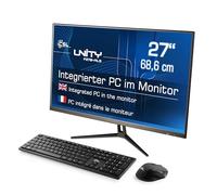 PC All-in-One CSL Unity F27B-ALS, 68,58 cm (27 pollici, 1920 x 1080 Full HD) - Potente AIO (Intel N200 CPU 4 x 3700 MHz, SSD da 1000 GB, 32 GB DDR4 RAM, Windows 11 Home), nero