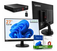 PC All-in-One Lenovo 27" | i7-8700T | 16GB RAM | SSD 1TB | WiFi/Bluetooth | Windows 11 Pro + Office 2021 | PC completo pronto all’uso