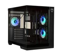 BitFenix Triton - Case da gioco per PC a doppia camera, in vetro temperato panoramico, connessione inversa, compatibile con scheda madre mATX, 3 ventole Infinity Mirroring ARGB (2 retromarcie) 360 mm,