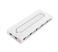 PC Case Fan Hub Pwm Argb Splitter 10 Porta Potenza per Telaio Fan Magnetic Base Organizer (White)