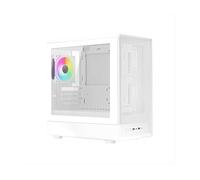 Noua Nexus PH200, Case Gaming MicroATX Compatto, Ventola PWM ARGB, Micro Tower con USB 3.0, Frontale Mesh e Laterale in Vetro Temperato, Bianco