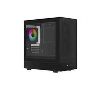 Noua Nexus PK200, Case Gaming MicroATX Compatto, Ventola PWM ARGB, Micro Tower con USB 3.0 e TYPE-C, Frontale Mesh e Laterale in Vetro Temperato, Nero