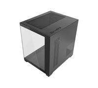 MARS GAMING MC-VIEW2, Case Gaming MicroATX, Doppio Vetro Temperato Continuo Senza Cornice, 1x Ventola FRGB Posteriore 120mm, Supporto Raffreddamento Liquido fino 240mm, Struttura Doppia Camera, Nero