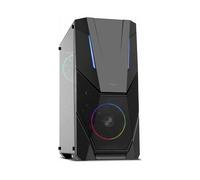 NOX XTREME PRODUCTS Infinity Delta -NXINFTYDELTA - Striscia LED ARGB ATX-Micro ATX-ITX semitower, lato acrilico, 2 ventole ArGB 120mm preinstallate, USB 3.0, spazio per un massimo di 8 ventole, nero