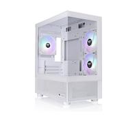 Thermaltake View 170 TG ARGB Snow Micro-ATX Custodia; 3 x 120 mm ARGB Ventole Incluse; Supporta Radiatore fino a 280 mm; Doppio pannello frontale e laterale in vetro temperato; CA-1Z4-00M6WN-00; 3