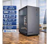 PC Computer Desktop Assemblato i5-12400 Ram 16Gb SSD 1Tb NVMe Windows 11 Grigio