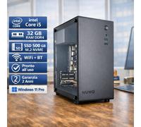 PC Computer Desktop Assemblato i5-14600K 32Gb SSD 500Gb NVMe Windows 11 Grigio