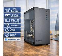 PC Computer Desktop Assemblato i5-14600K Ram 64Gb SSD 1Tb NVMe Windows 11 Grigio