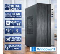 PC Computer Fisso Assemblato i7-14700 Ram 32GB SSD 1TB Windows 11 Pro Grigio