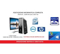 PC Computer Fisso Completo di Monitor 19" Dual Core 2.40 Ghz 8 GB 250 GB Win 10
