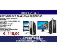 PC COMPUTER FISSO USATO GARANTITO RIGENERATO COMPLETO DI MONITOR 19" RAM 4 GB