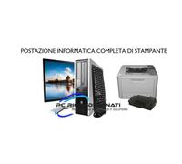 PC Computer PC FISSO USATO COMPLETO DI STAMPANTE A4 + COMPUTER CPU CORE 2 DUO...