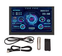 PC CPU Data Monitor, 5in 800x480 Risoluzione IPS LCD Schermo di Visualizzazione della Temperatura del PC Display Dettagliato a Risparmio Energetico GPU Monitor Dati Temi