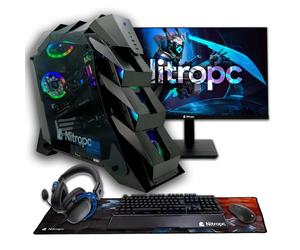 PC da gioco completo Elite -Intel Core i9-12900K, RTX 5070 12GB, RAM 32 GB, M.2 2TB, Windows 11 Pro, WiFi, monitor da 27 QHD e accessori, Nero - Nouvo