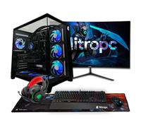 PC da gioco completo Estremo - AMD Ryzen 5 8400F, AMD Radeon RX 9060 XT 16GB, RAM 32 GB, M.2 1TB, Windows 11 Pro, WiFi, monitor da 27 QHD e accessori, Nero - Nouvo