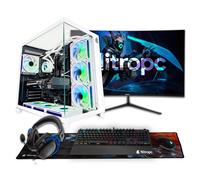PC da gioco completo Estremo - AMD Ryzen 7 7800X3D, RTX 5070 12GB, RAM 32 GB, M.2 2TB, Windows 11 Pro, WiFi, monitor da 27 QHD e accessori, Bianco - Nouvo