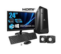 PC Desktop Computer Completo - SSD 240GB - WINDOWS 11 PRO 64 BIT - WIFI - HDMI - VGA - TASTIERA E MOUSE USB CASSE AUDIO… (CPU: I5 - RAM 16GB, MONITOR 24")