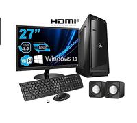 PC Desktop Computer Completo - SSD 240GB - WINDOWS 11 PRO 64 BIT - WIFI - HDMI - VGA - TASTIERA E MOUSE USB CASSE AUDIO… (CPU: I5 - RAM 32GB, MONITOR 27")