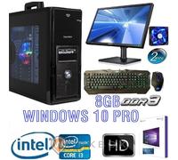 PC DESKTOP GAMING I3 WIFI WINDOWS 10 PRO 8GB 1TB HDMI MONITOR 22" TASTIERA MOUSE