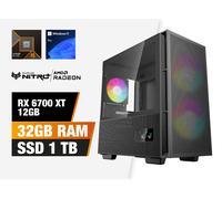 PC Desktop Gaming RX 6700 XT 12GB Ryzen 5 9600X 32GB SSD 1TB Windows 11 Pro