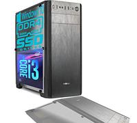 PC DESKTOP INTEL I3 QUAD CORE 10th UP TO TURBO 4,30 GHZ WINDOWS 11 PRO 64 BIT ORIGINALE CASE ATX USB 3.0 600W RAM 16GB DDR4 SSD M2 750GB SCHEDA VIDEO UHD 630 4K HDMI DVI VGA WIFI 300MB DVD RW LG