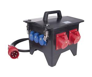 PC Electric 101184915 - Distributore portatile in gomma a punta, 5G6, 3 x 250 V/3 x 400 V + FI IP44