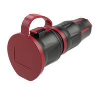 PC Electric 24711-src Presa di sicurezza Gomma, PA6 250 V Nero, Rosso IP54