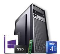 Pc FIsso Intel quad core 8gb ram DDR4 ssd 240 gb Windows 10 con licenza WiFi