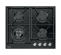 Foster 7041 632 - Piano Cottura a gas da 60 cm - Linea Power Glass - Vetroceramica Nero - Misure 60 x 51 cm - 4 fuochi - Griglie in ghisa - Manopole Frontali